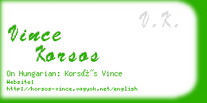 vince korsos business card